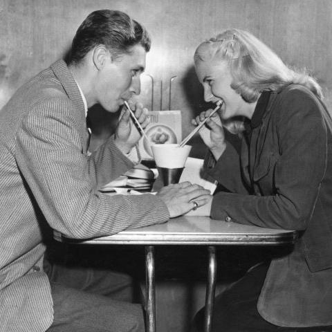 couple at a malt shop