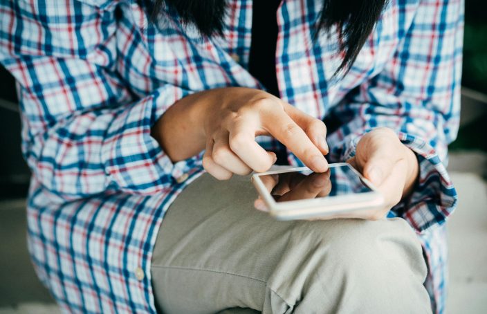 texting on a phone
